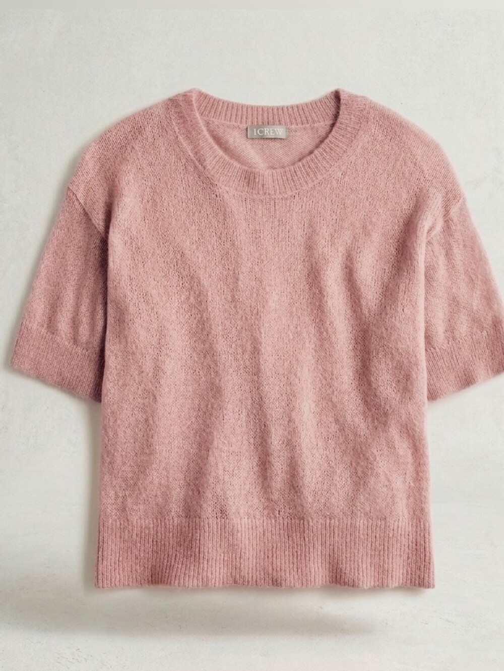 J. Crew Oversized Alpaca Blend Short Sleeve Sweater T-Shirt Peach Pink Sz. XL